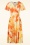 Vintage Chic for Topvintage - Irene Aquarel Cross Over swing jurk in oranje en geel