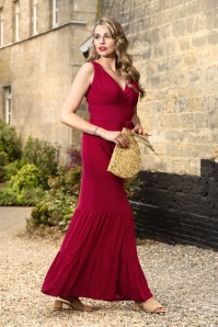 Vintage Chic for Topvintage - Sabrina Maxikleid in Tiefrot