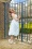 Glamorous - Winnie Ditsy Midi Balloon Dress in White and Blue