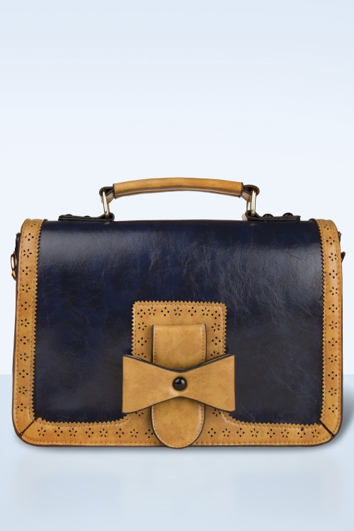 Banned Retro - Antieke Messenger Bag in blauw