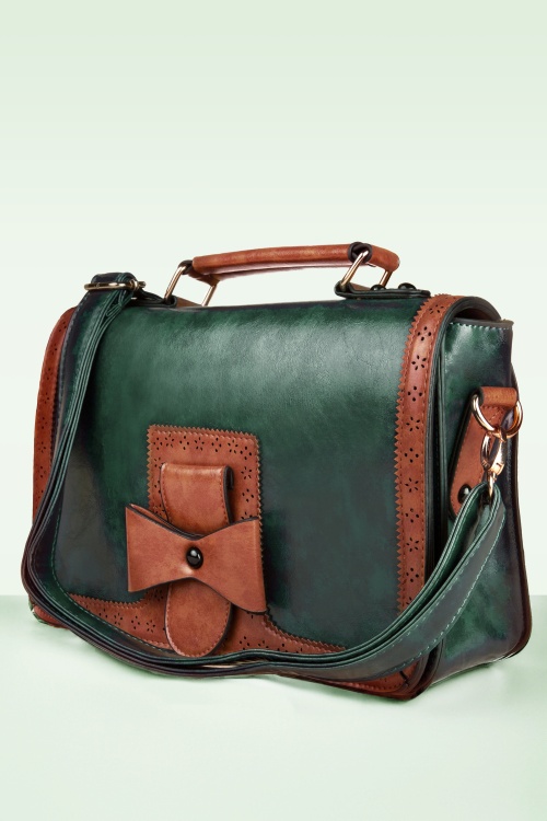 Banned Retro - Antique Handbag Années 1950 en Vert 2