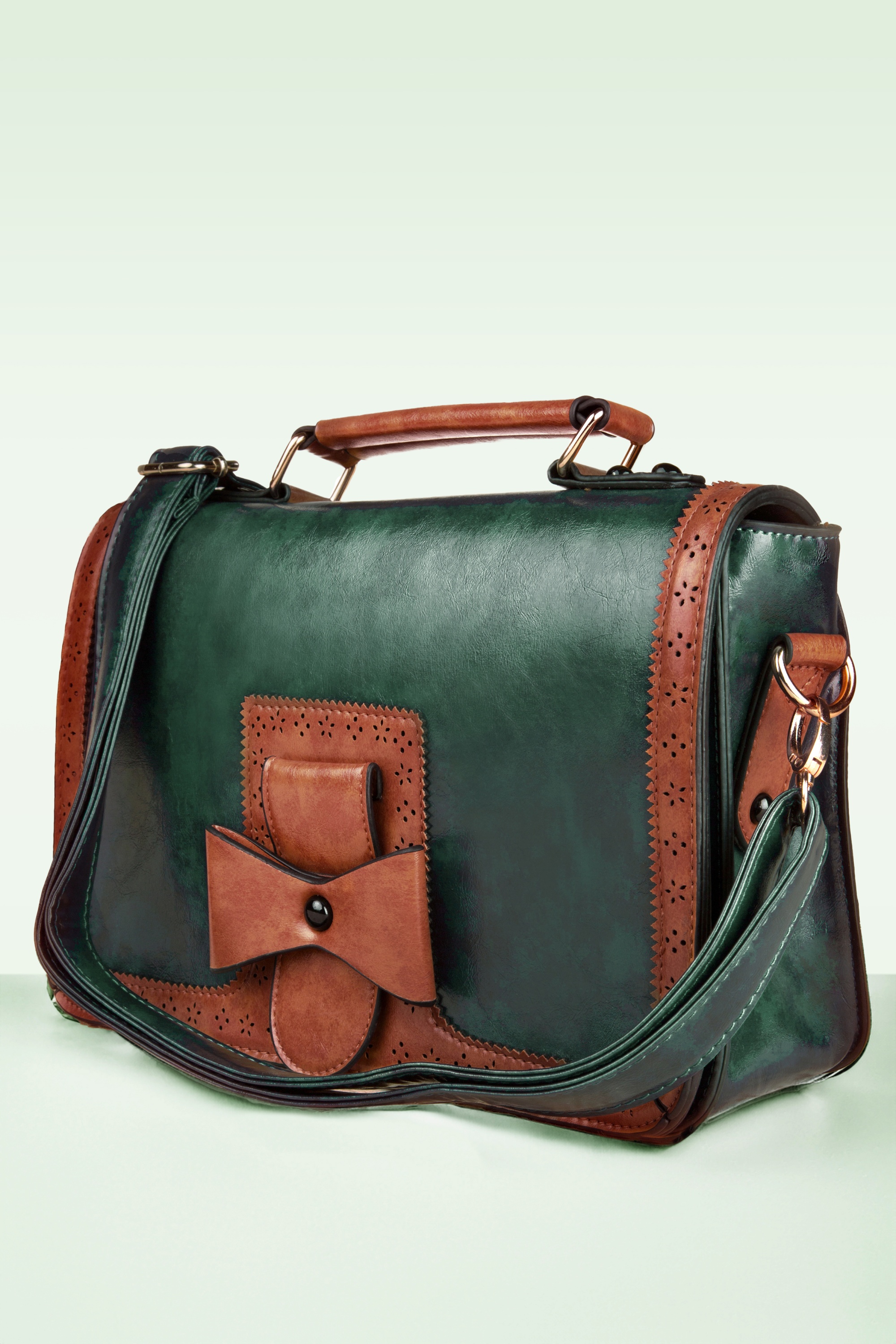 Banned Retro - Antieke handtas in groen 2