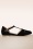 Charlie Stone - London T-Strap Flats Années 50 en Noir
