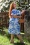 Vintage Chic for Topvintage - Brooke Floral Cross Over swing jurk in wit en blauw 5