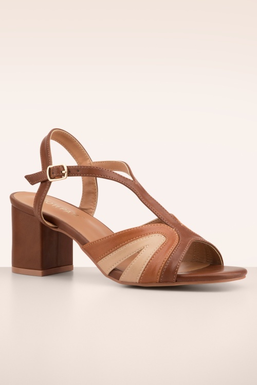 Poti Pati - Selah Block Heel sandaaltjes in bruin 3