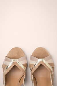 Poti Pati - Sue Block Heel sandaaltjes in beige en goud 2