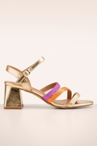 Poti Pati - Yasmin Block Heel Sandals in Gold
