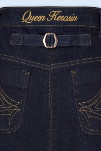 Queen Kerosin - Workwear rok in donker denimblauw 4