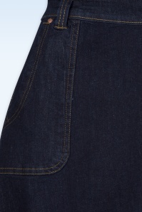 Queen Kerosin - Workwear rok in donker denimblauw 3