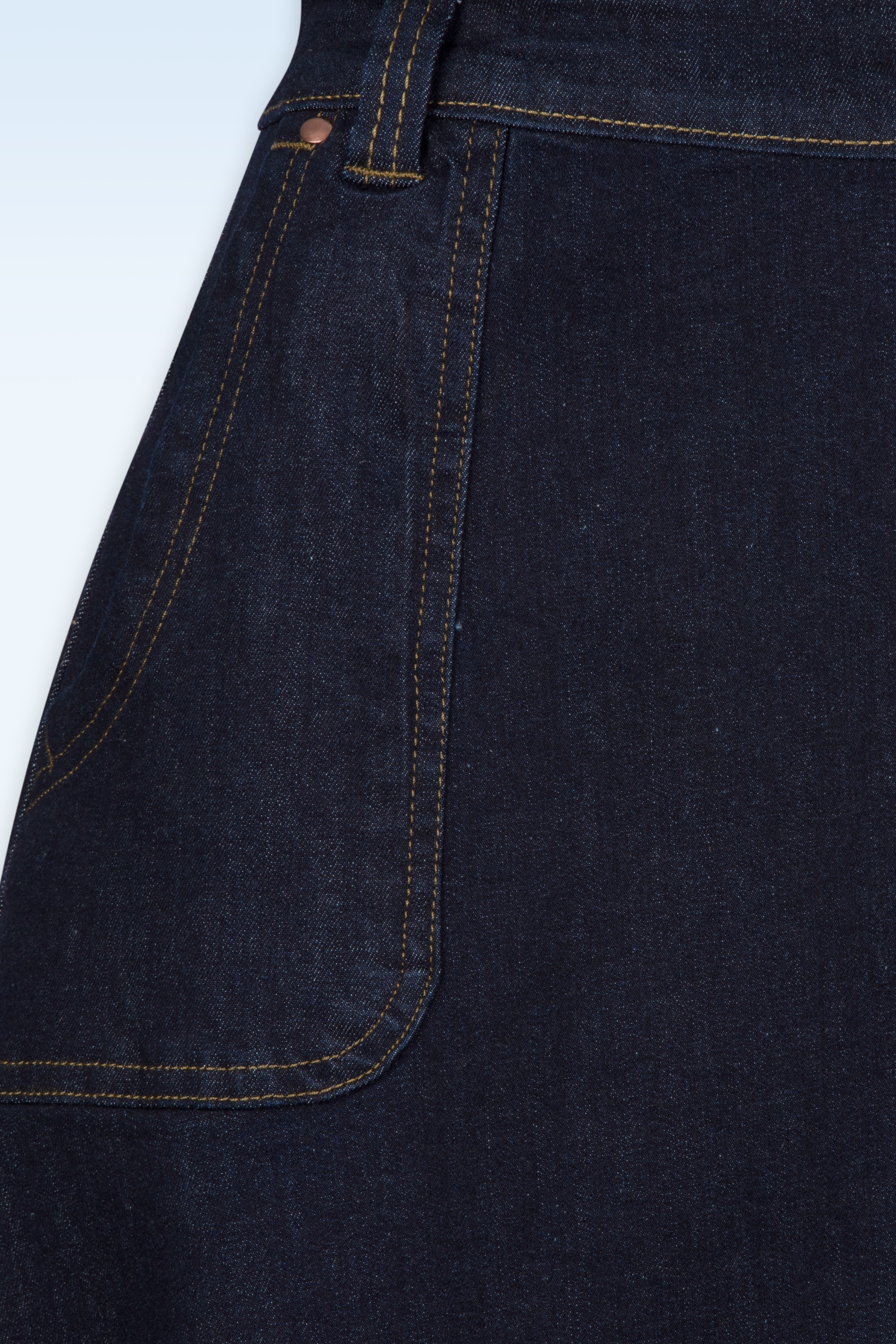Queen Kerosin - Workwear rok in donker denimblauw 3