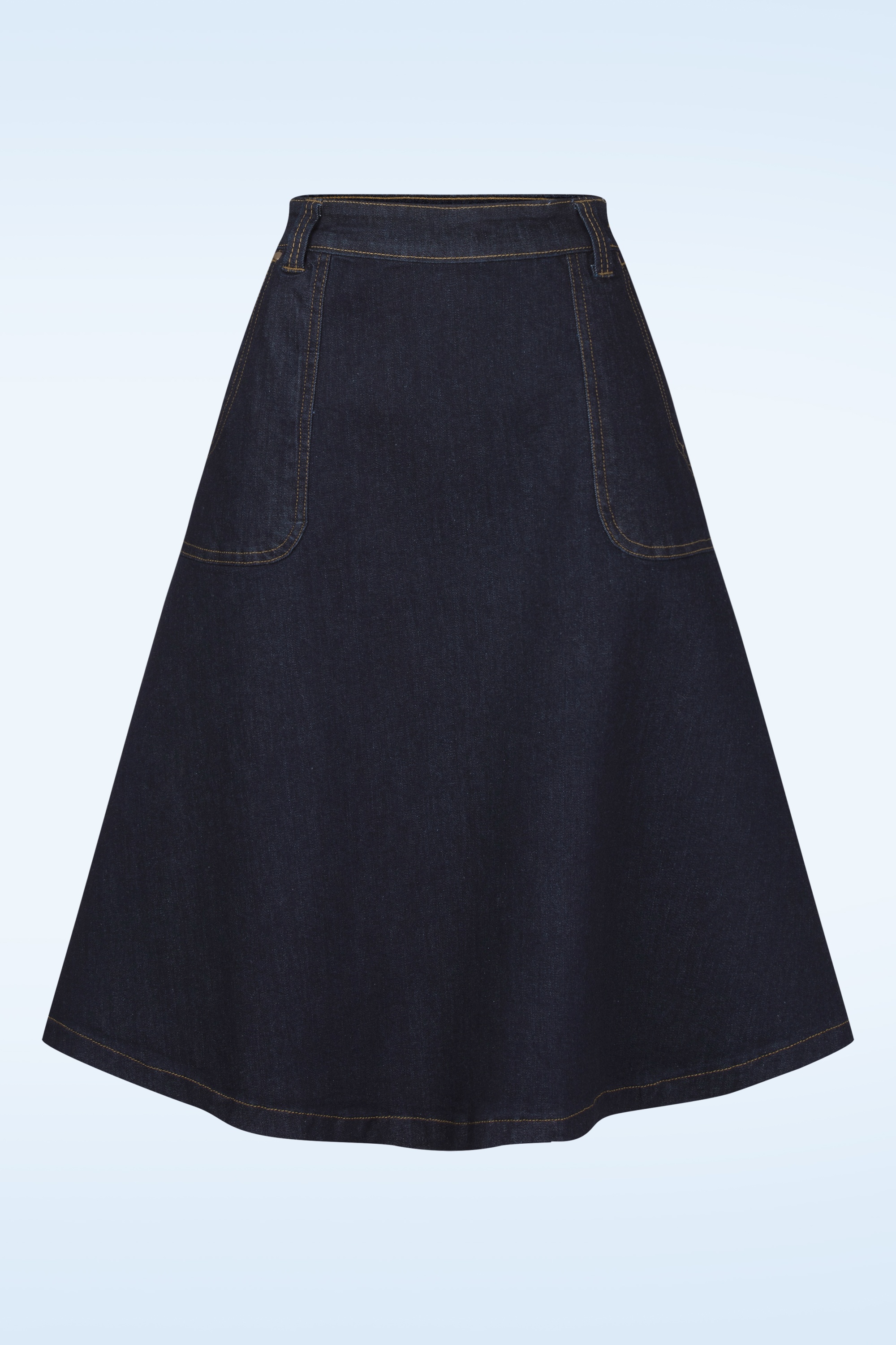 Queen Kerosin - Workwear rok in donker denimblauw