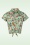 Queen Kerosin - Tiki Dancer Cropped Hawaii blouse in licht turquoise