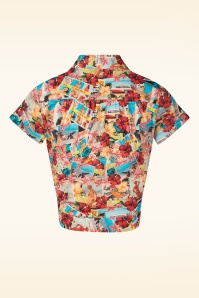 Queen Kerosin - Beaches Cropped Hawaii blouse in multi 3