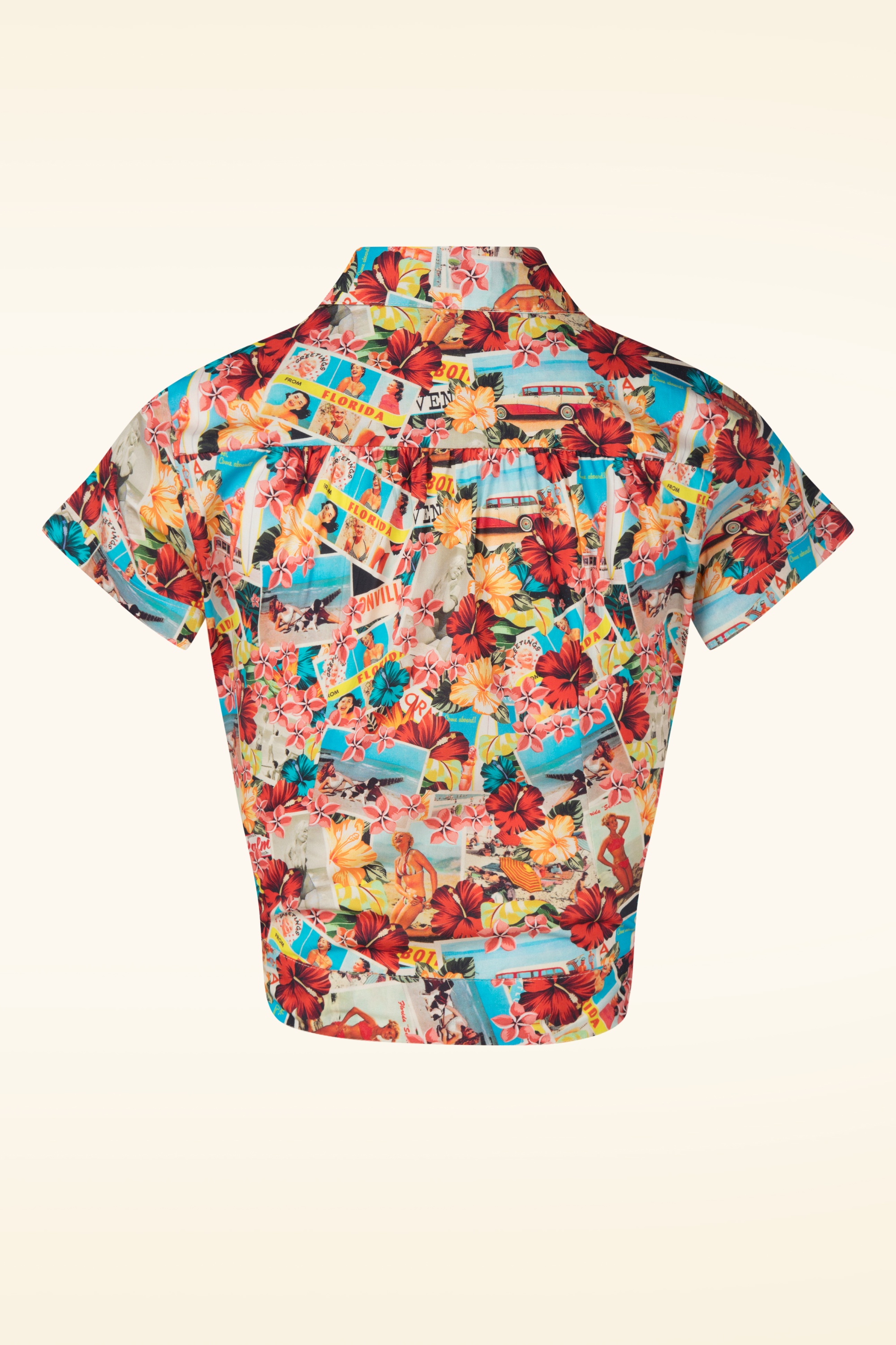 Queen Kerosin - Beaches Cropped Hawaii blouse in multi 3