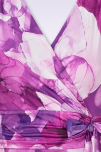 Vintage Chic for Topvintage - Irene Aquarel Cross Over swing jurk in paars 2