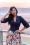Miss Candyfloss - Lamia blazer blouse in indigo blauw