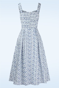 Timeless - Saira Floral jurk in wit en blauw 6