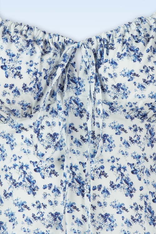 Timeless - Saira Floral jurk in wit en blauw 4
