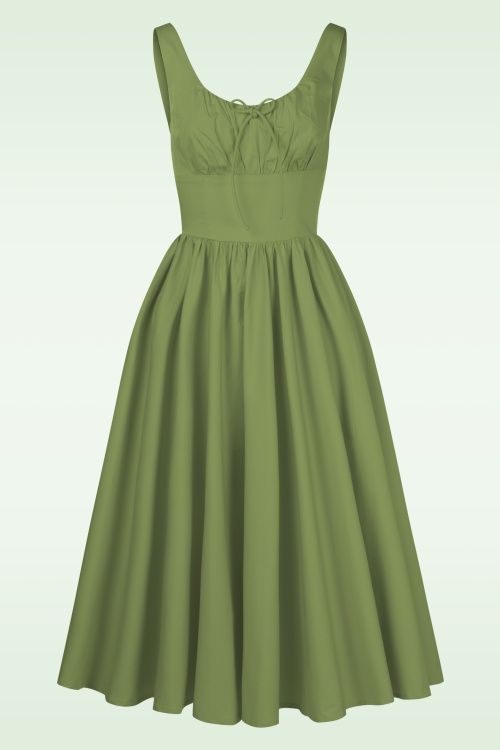 Timeless - Lolita midi jurk in saliegroen 2