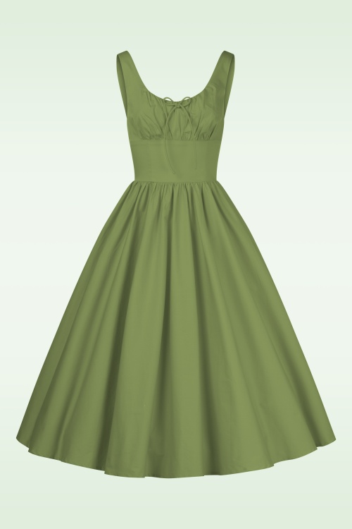 Timeless - Lolita midi jurk in saliegroen 6