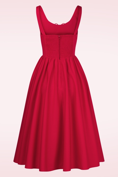Timeless - Lolita midi jurk in lippenstift rood 6