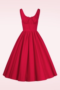 Timeless - Lolita midi jurk in lippenstift rood 7
