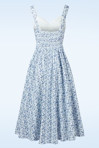 Timeless - Bryson Floral midi jurk in wit en blauw 6