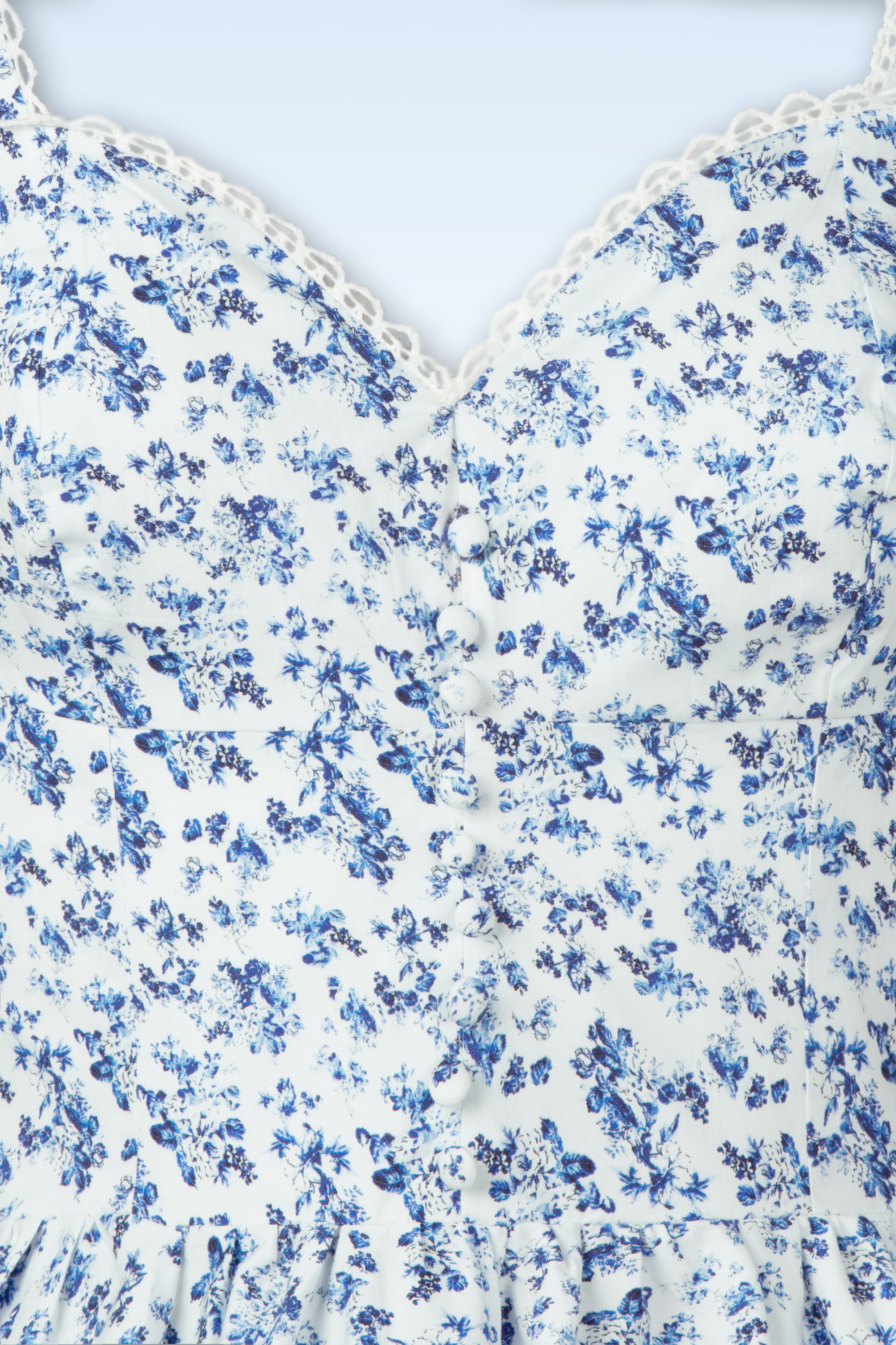 Timeless - Bryson Floral midi jurk in wit en blauw 4