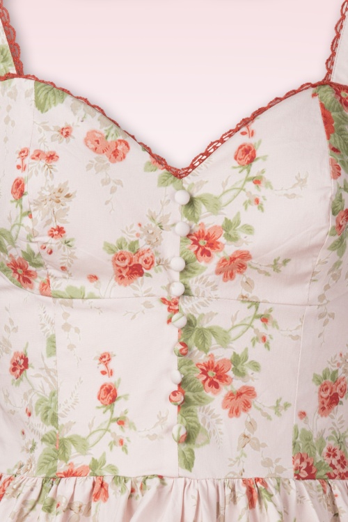 Timeless - Bryson Floral midi jurk in poederroze 4