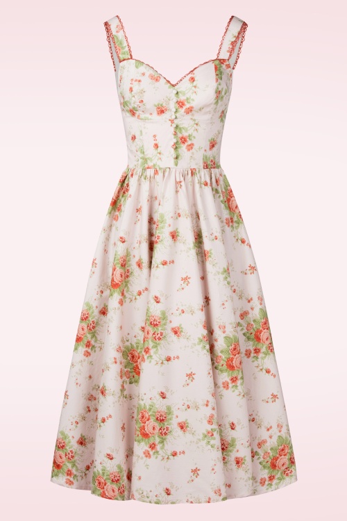 Timeless - Bryson Floral midi jurk in poederroze 2
