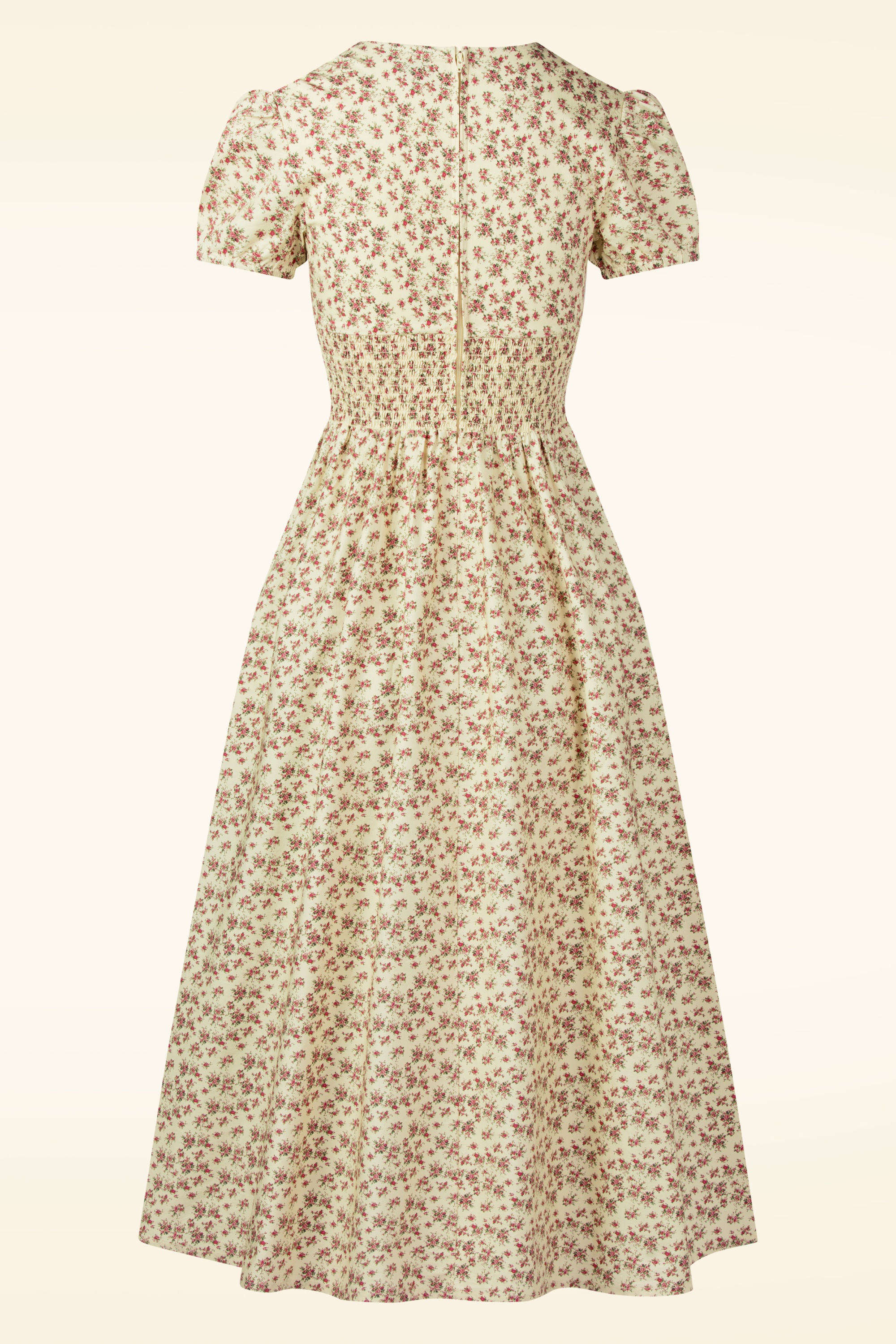 Timeless - Alba Floral midi jurk in zachtgeel 6