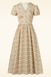 Timeless - Alba Floral midi jurk in zachtgeel 3