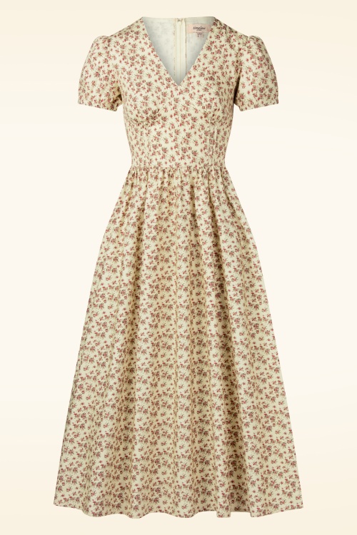 Timeless - Alba Floral Midikleid in Softgelb 2