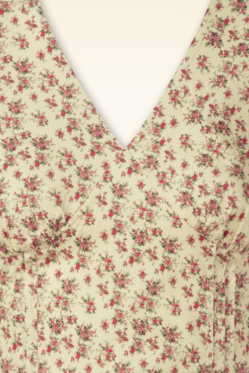 Timeless - Alba Floral midi jurk in zachtgeel 4