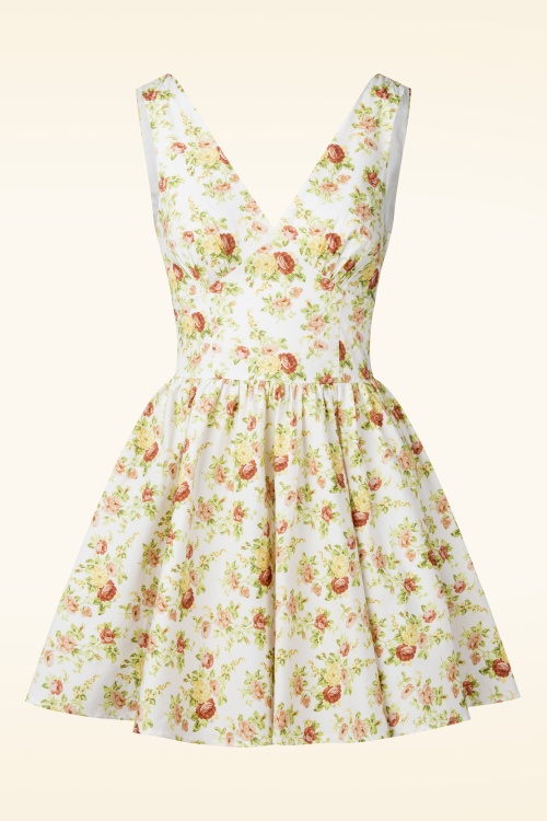 Timeless - Minirobe fleurie Irisa en blanc et multi