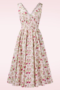 Timeless - Lysandra Vintage Floral Midi Dress in Pink 6