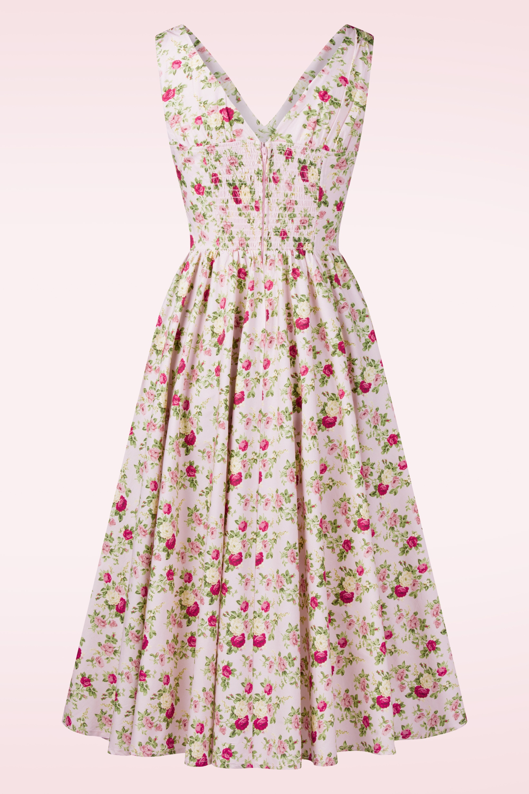 Timeless - Lysandra Vintage Floral Midi Dress in Pink 6