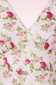 Timeless - Lysandra Vintage Floral Midi Dress in Pink 4