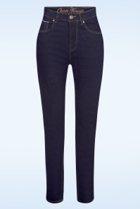 Queen Kerosin - Betty Red Selvedge skinny jeans in donkerblauw