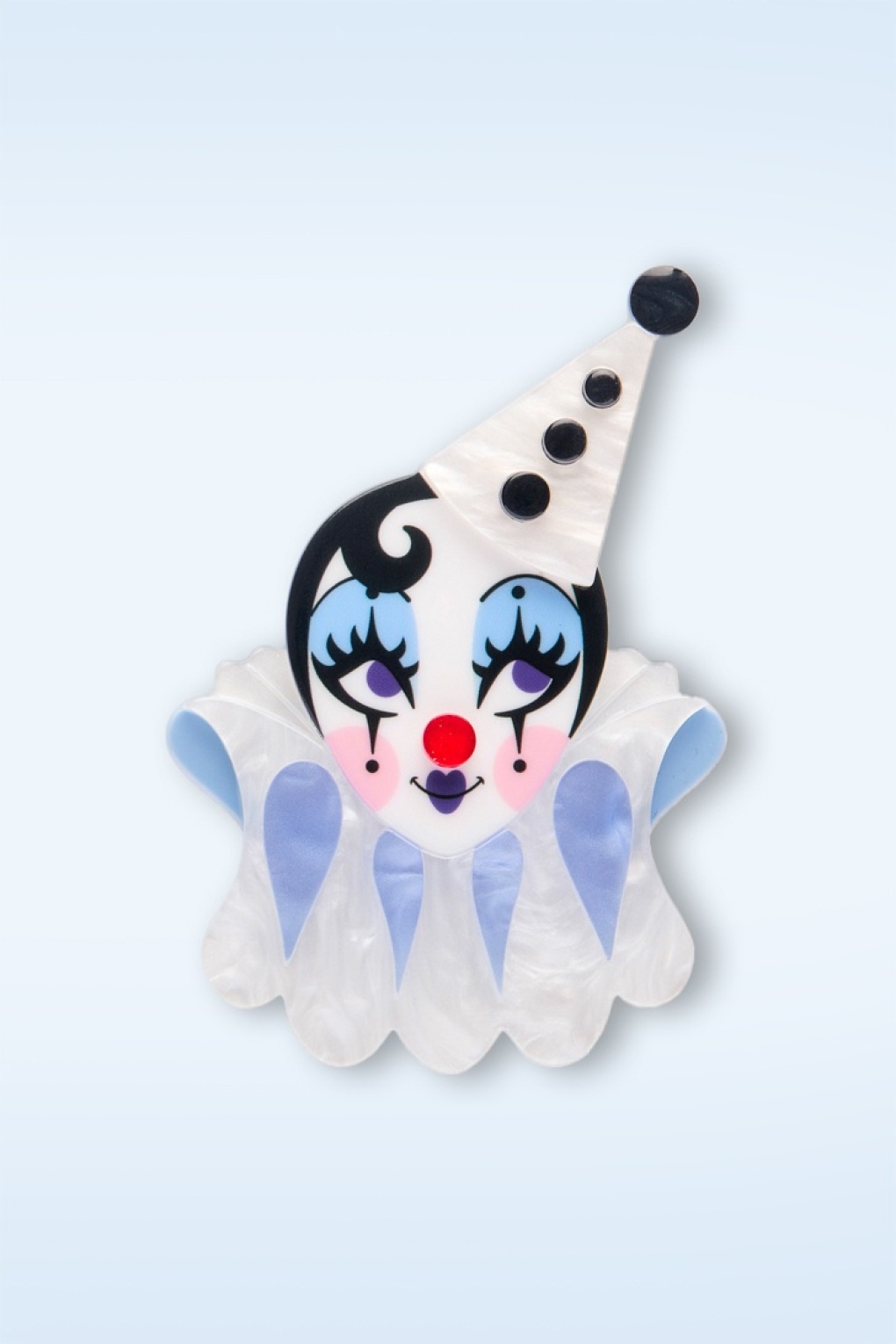 Broche Clown Émaillée Vintage JARDAIN Paris - Occasion - Couleur Dorée - Bijou Rétro