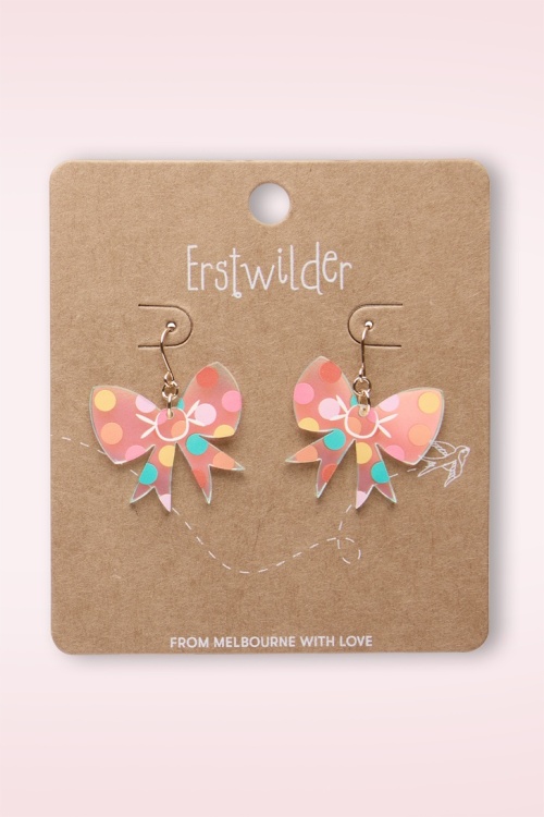 Erstwilder - Polka Dot Bow Ohrringe in Regenbogen