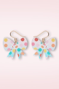 Erstwilder - Polka Dot Bow oorbellen in regenboog 2