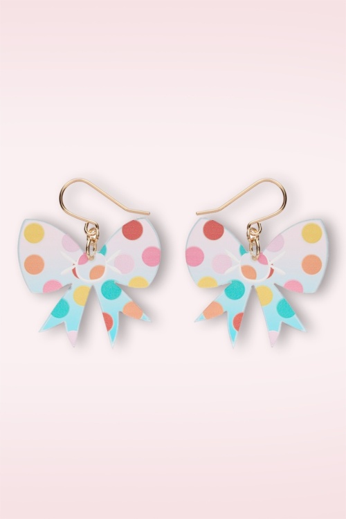 Erstwilder - Polka Dot Bow Ohrringe in Regenbogen 2