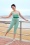 Miss Candyfloss - Sabrina-Gia Checkered playsuit in groen en wit