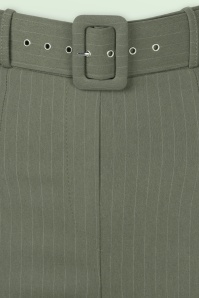 Vintage Chic for Topvintage - Sasha Pinstripe pantalon in olijfgroen 2