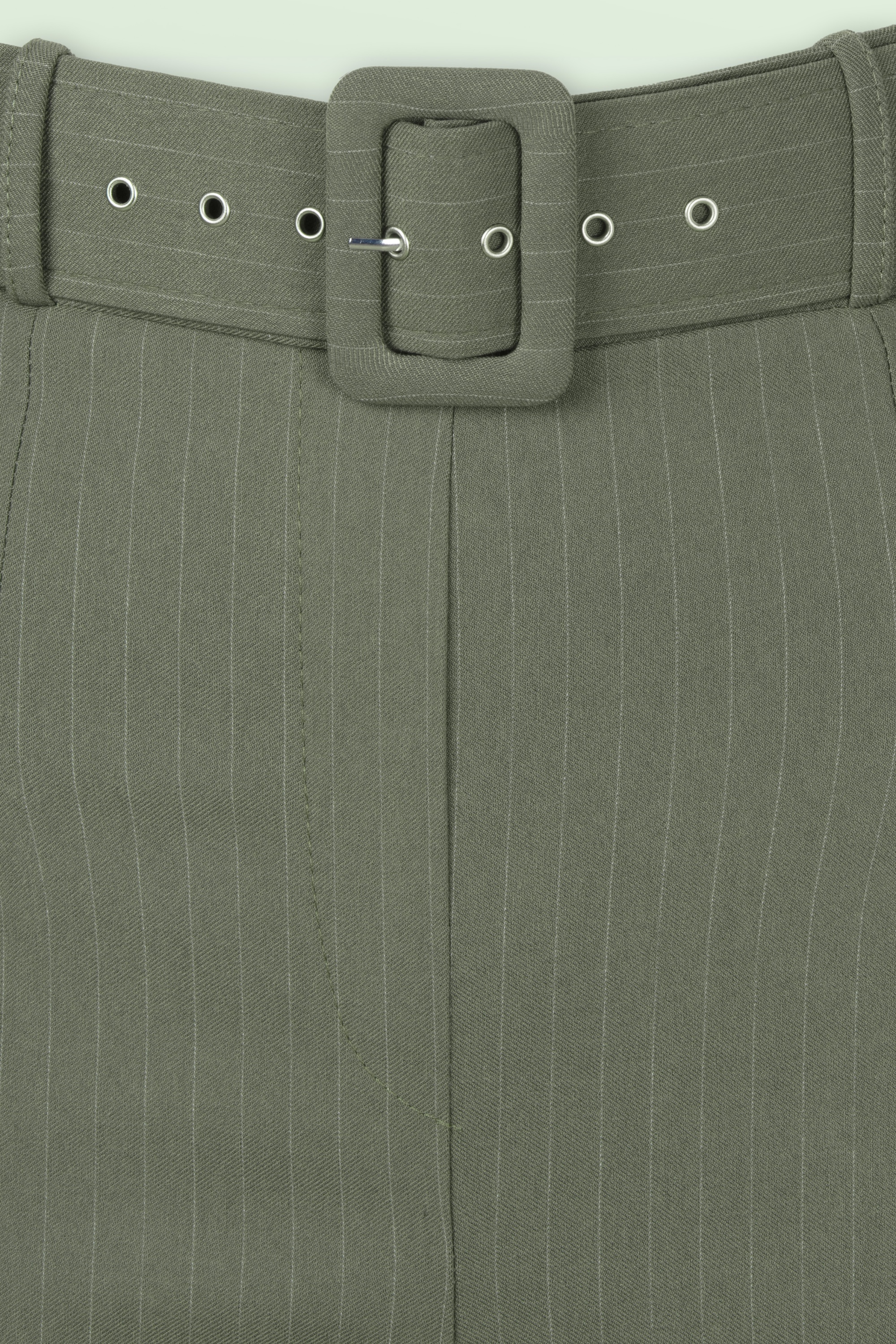 Vintage Chic for Topvintage - Sasha Pinstripe pantalon in olijfgroen 2