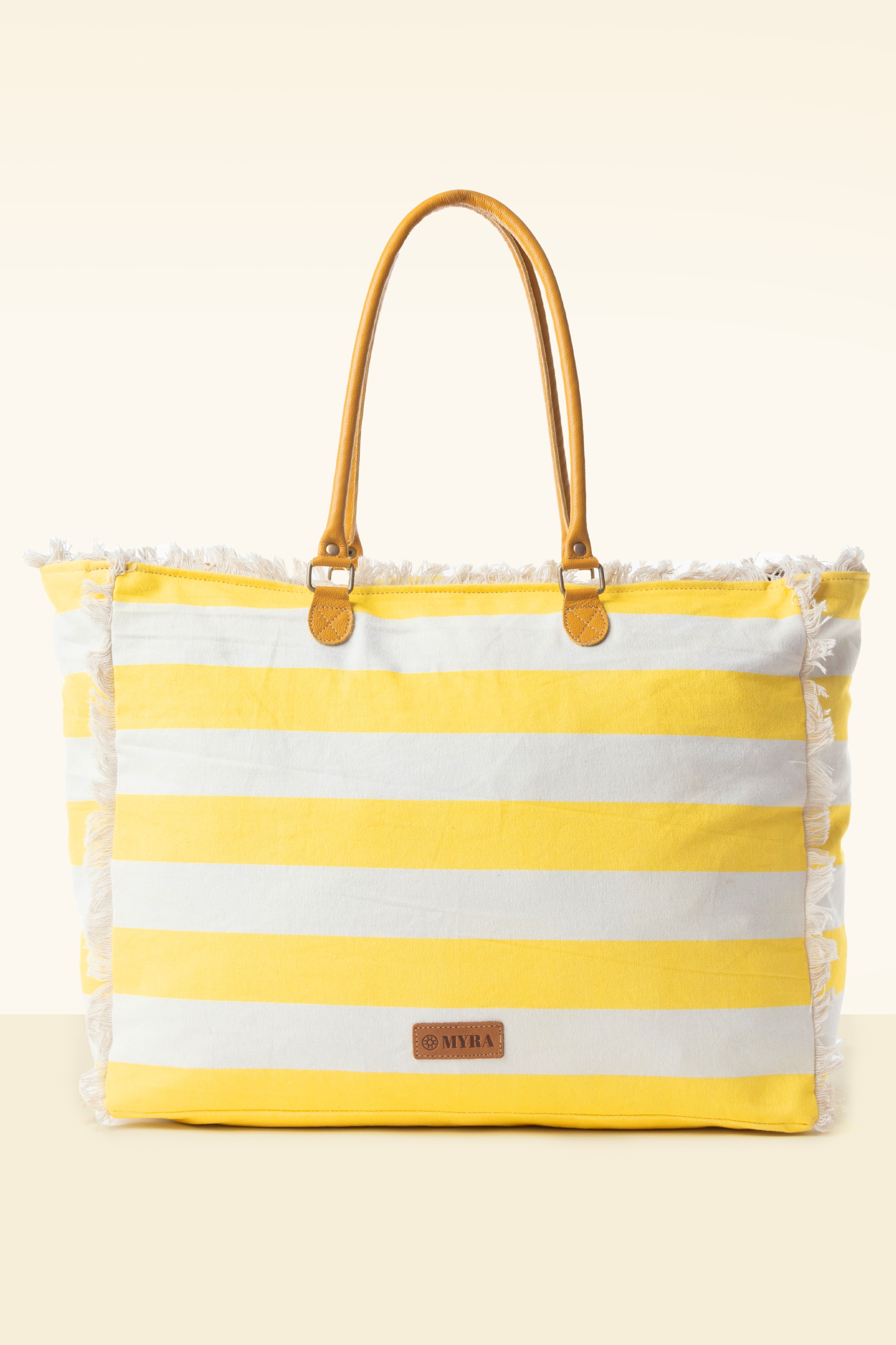 Myra Bags - Saint Tropez Weekender tas in geel en wit 4
