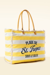 Myra Bags - Saint Tropez Weekender tas in geel en wit 2