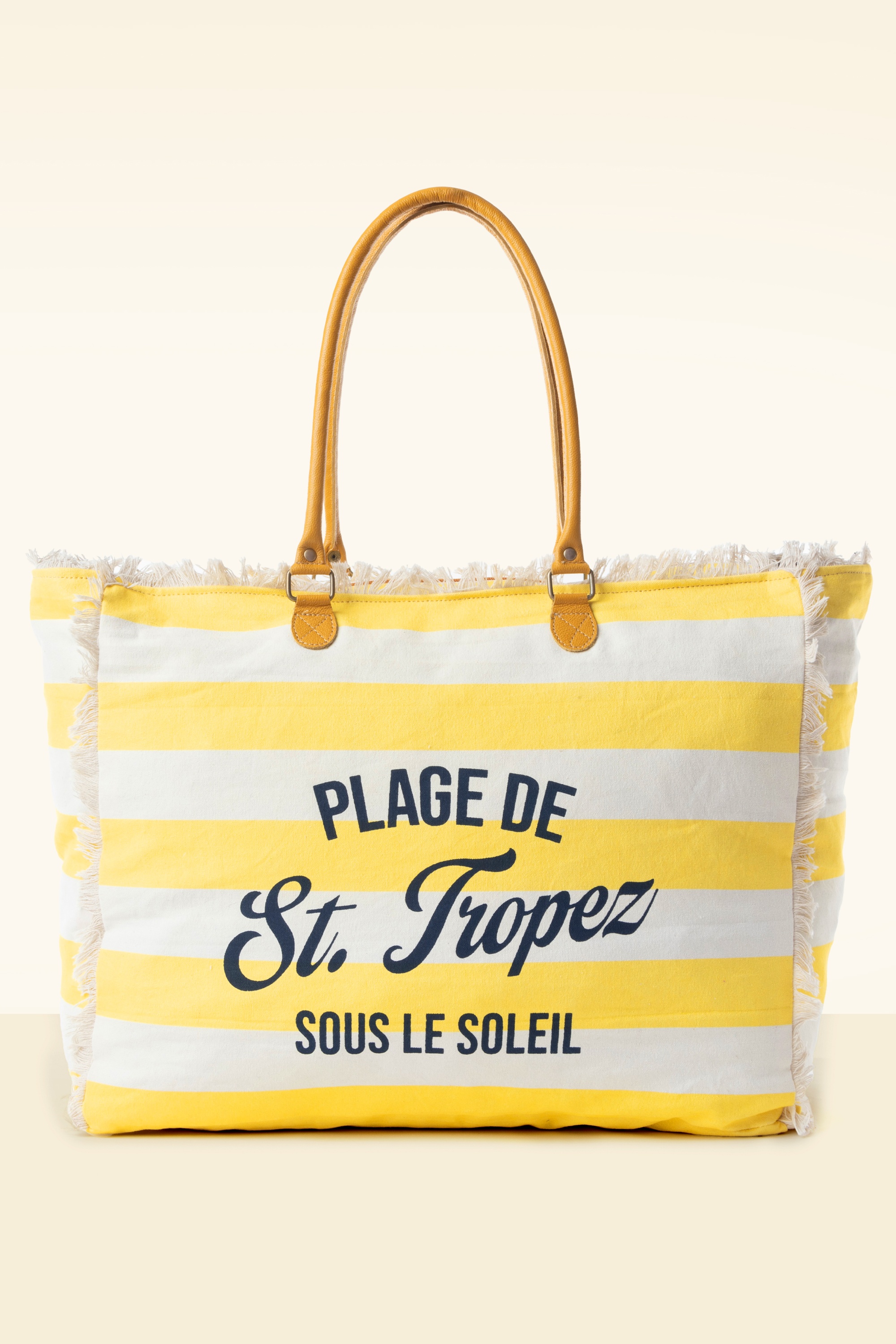 Myra Bags - Saint Tropez Weekender tas in geel en wit