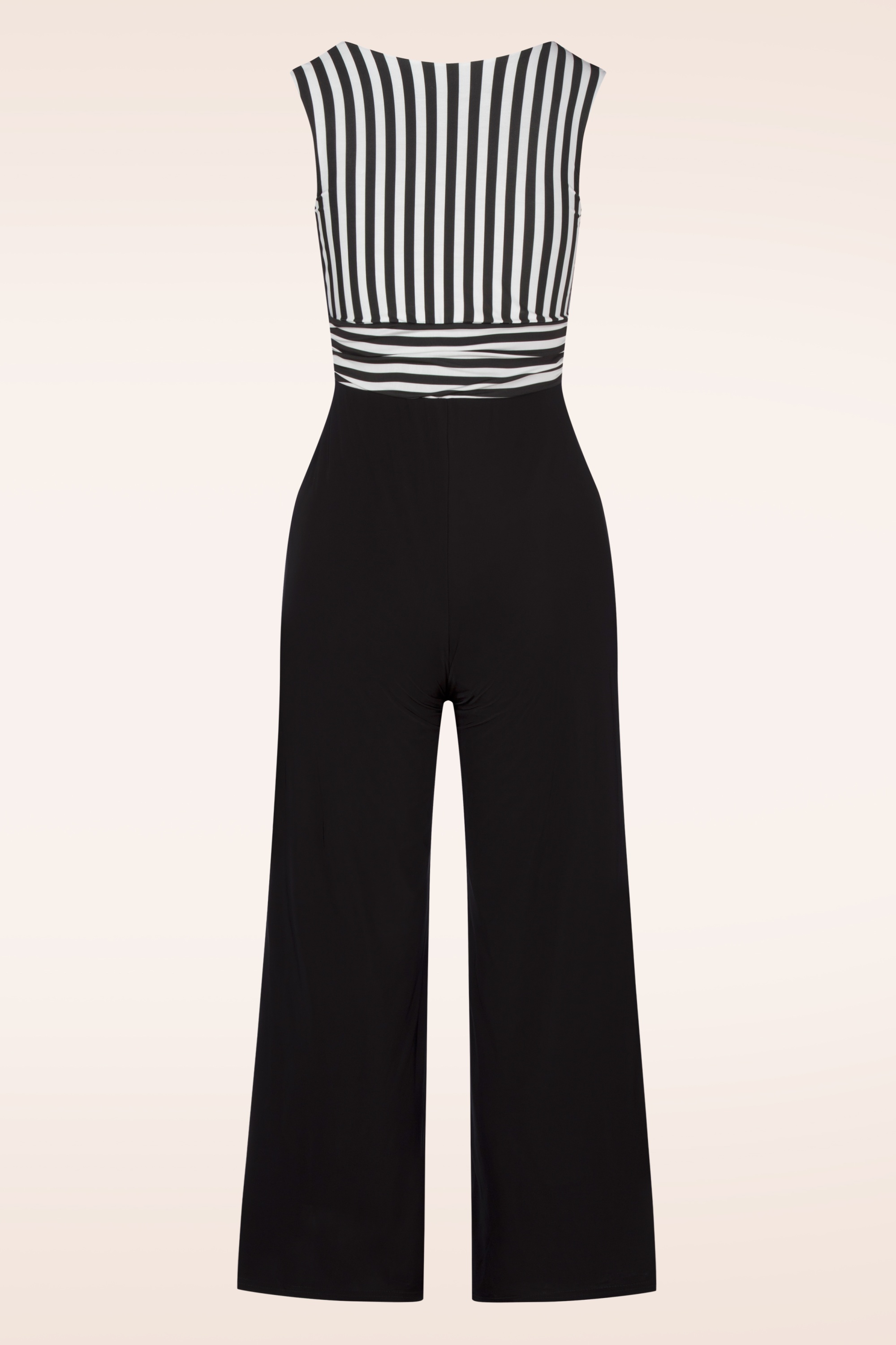 Vintage Chic for Topvintage - Elsie stripes jumpsuit in zwart en wit 3